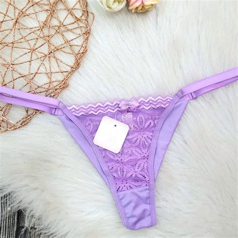 Calcinha Tanga Fio Duplo Em Tecido em Renda De Regulagem Lingerie Leve Confortável Não Marca