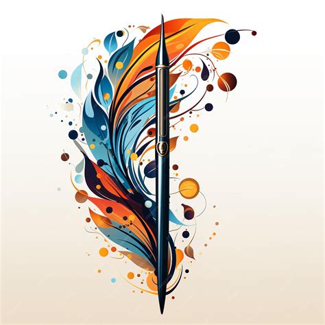 Premium Photo Illustration Of Single Pen 2d Vector Image Colorfull 4k