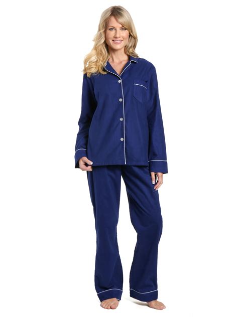 Womens 100 Cotton Flannel Pajama Sleepwear Set Noble Mount