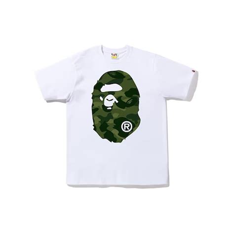 BAPE Color Camo Big Ape Head Tee FW22 White GreenBAPE Color Camo Big