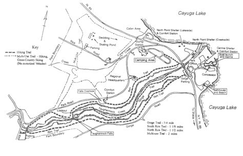 Taughannock Falls Trail Map Cayuga Lake Fingerlakes Park Trails