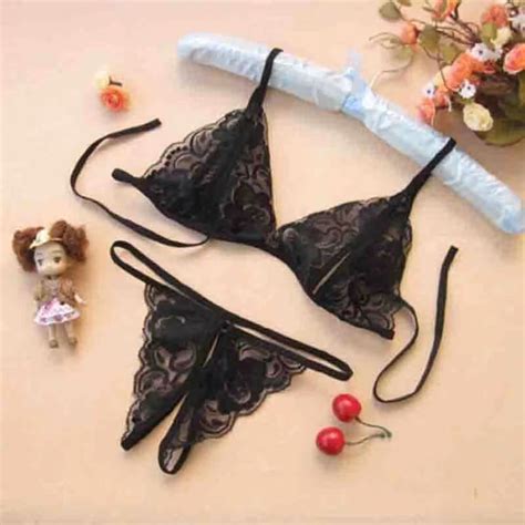 Conjunto De Lingerie De Renda Flor Calcinha Fio Dental XL Shopee Brasil