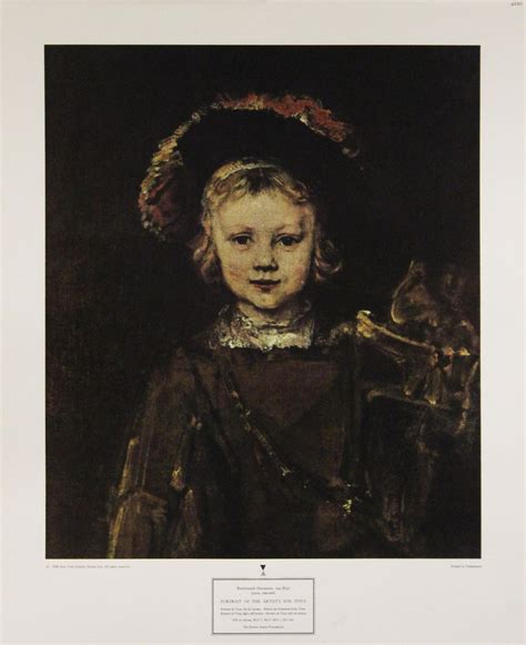 Portrait Of The Artist S Son Titus Poster New York Graphic Society Ltd For Sale At 1stdibs