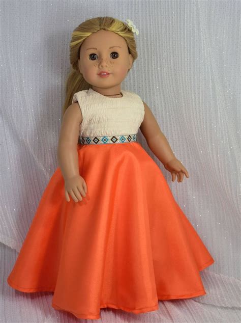 18 Inch Doll Clothes Dress Pattern Fits Dolls Such As American Girl Doll Gown Dress Pattern