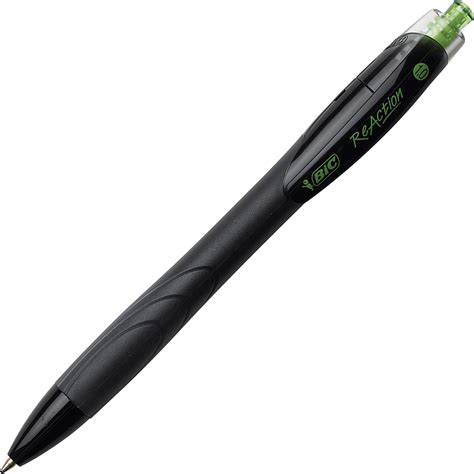 Bic Ecolutions Reaction Retractable Ballpoint Pen Black Ink 1mm