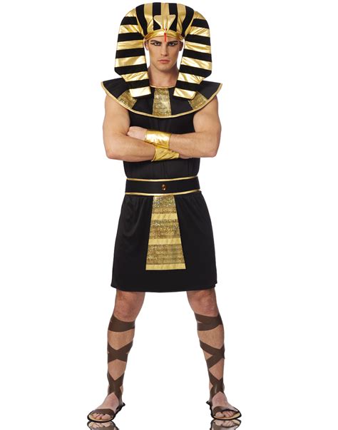 Men King Tut Costume Adult Egyptian Pharoah God Halloween Fancy Dress Roeghnl