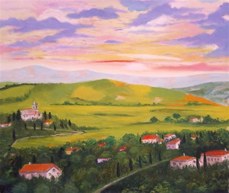 Borgo Toscano Dipinto A Olio 50 X 40 Renoil L Flickr