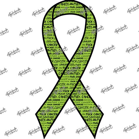 Fuck Cancer Ribbon Non Hodgkin Lymphoma Lime Monochrome Rebel
