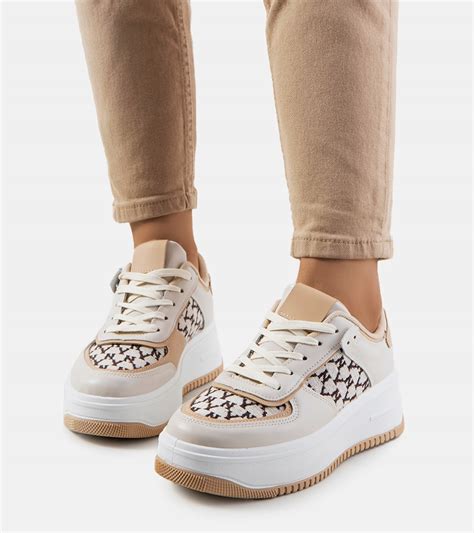 Beżowo czarne sneakersy platforma nude AD 568 37 12521851219 oficjalne archiwum Allegro
