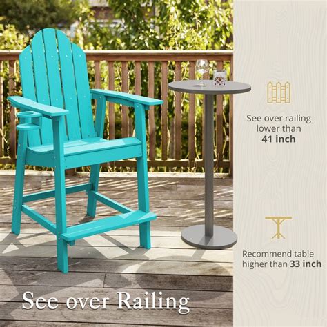 Lue Bona The Adirondack Aruba Blue Plastic Frame Stationary Adirondack