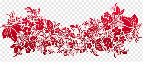 Ornament Red Elements Flower Design Abstract Png Pngwing