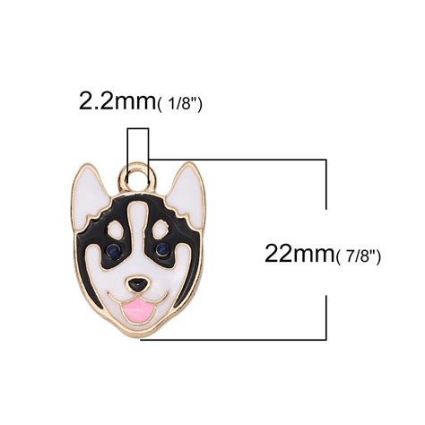 Enameled Husky Charm - Etsy