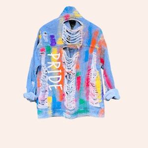 Pride Hand Painted Jacket Gay Jackets Rainbow Jackets Lgbtq Clothes Unisex Pride Jackets