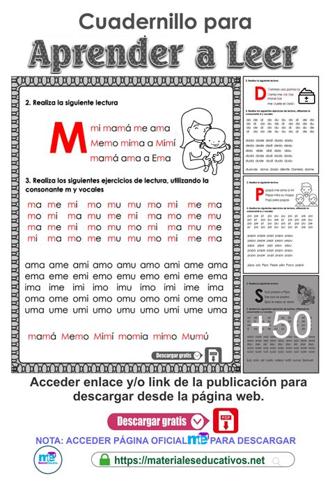 Cuadernillo Para Aprender A Leer Eroppa