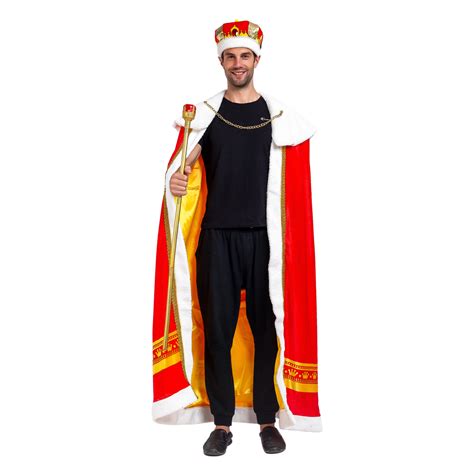 Regal King Royal Robe Halloween Costume Set With King Crown And Scepter
