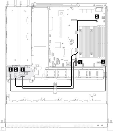 Roteamento de cabos da unidade da fonte de alimentação hot swap ThinkSystem SR250 V2 Lenovo Docs