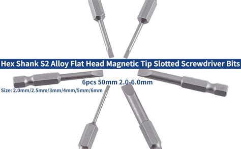 pcs mm  mm flat head slotted screwdriver bits set  magnetic