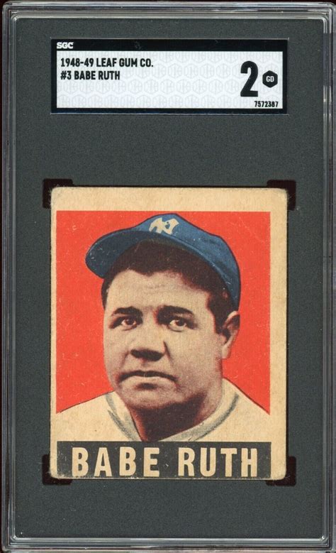 Leaf Babe Ruth Card Yankees Certified SGC Good