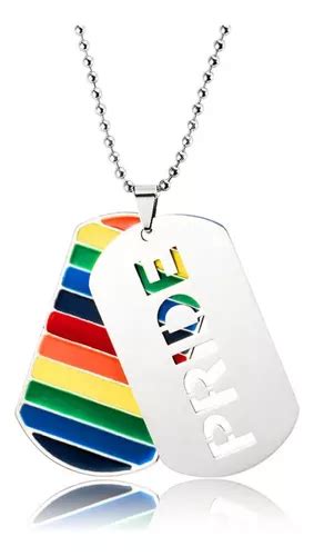 Collar Placa Lgbt Orgullo Gay Acero Inoxidable Hombre Mujer Cuotas Sin Inter S