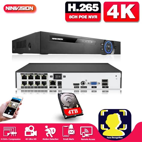 Cámara de Videovigilancia IP Ultra HD de 8MP videocámara 4K H 265 POE