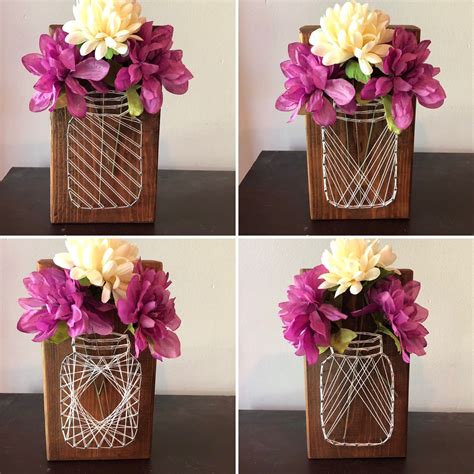 String Art Tutorial Mason Jar String Art More Diy Mason Jar String