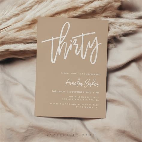 Nude Th Birthday Invitation Etsy