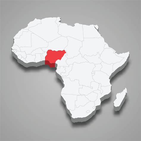country location within Africa. 3d map Nigeria 22754457 Vector Art at
