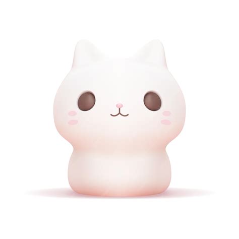 Premium Vector | Cute kitten positive minimalist kitty figurine 3d icon