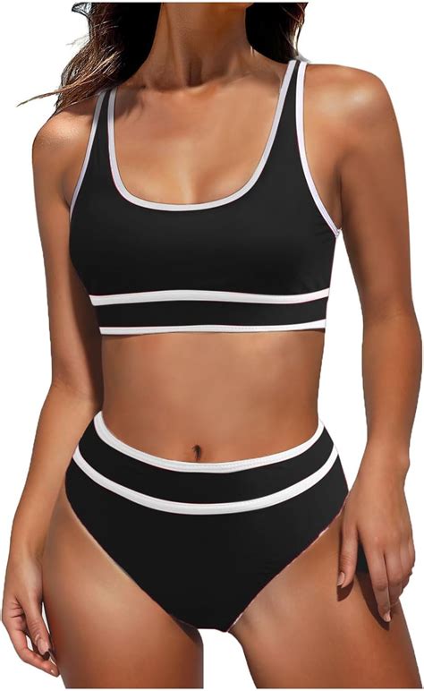 Tking Fashion Bathing Suit For Women High Waisted Bikini Sets Sporty Two Piece Swimsuits Color