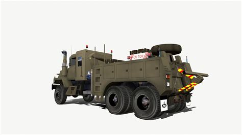 Army Tow Truck Low Poly 3d Model 15 Obj Fbx Max Free3d