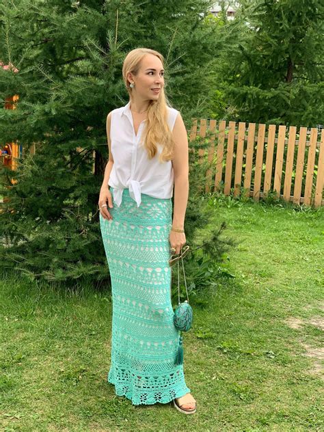 Crochet Maxi Skirt Pattern Detailed Tutorial Summer Cotton For Etsy