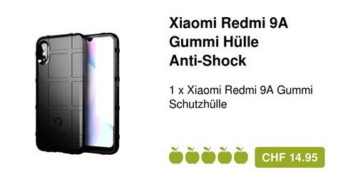 Xiaomi Redmi 9A Gummi Hülle Anti-Shock in Schwarz