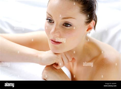 Portrait Of Brunette Girl Stock Photo Alamy