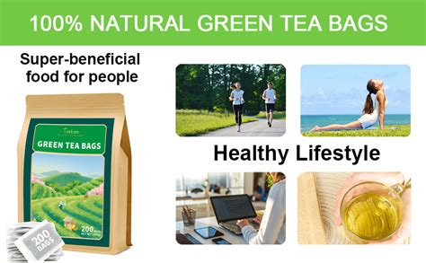 Amazon TeeLux Green Tea Bags Natural Pure Green Tea Super