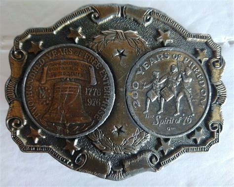 Bicentennial Belt Buckle By Lewis Buckle Company Gem