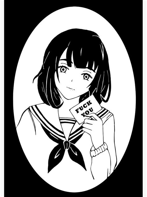 Kawaii Girl Fuck You Sticker For Sale By Knemi Redbubble