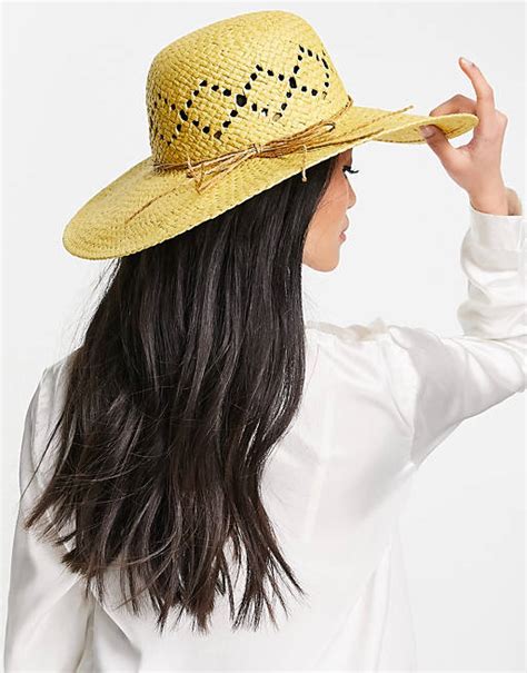 Boardmans Paper Straw Floppy Hat With Tie Detail In Natural Asos