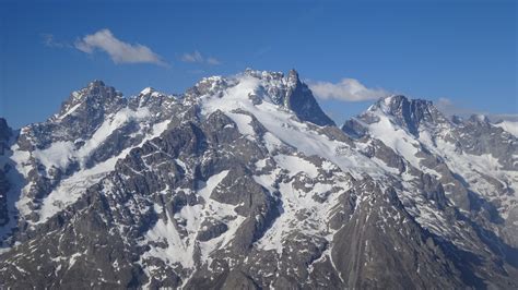 Galibier Pic Blanc Du Dalla Strada Del Col Du Lautaret Sci