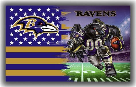 Ravens 3D Mascot Flag – US Sports Nation