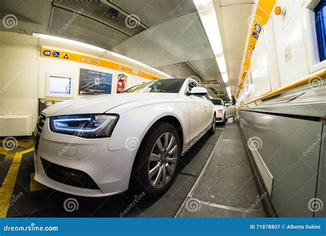 Inside EuroTunnel carriage editorial photography. Image of euro - 71878807