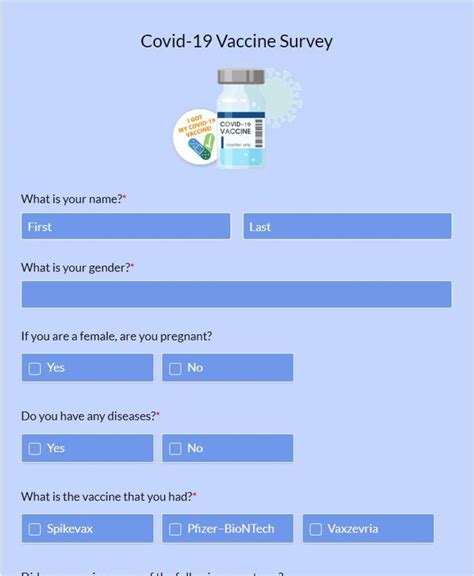 Free Online Covid 19 Vaccine Survey Template 123FormBuilder