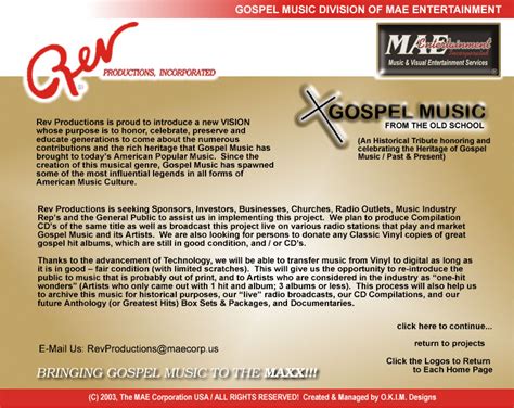 GOSPEL MUSIC (From The Old School) - A Spiritual Concept of Rev ...