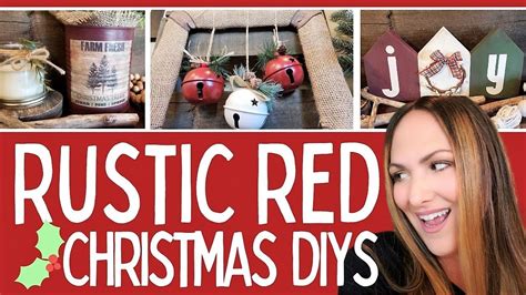 New DOLLAR TREE Christmas DIYS Rustic Red CHRISTMAS Home Crafts