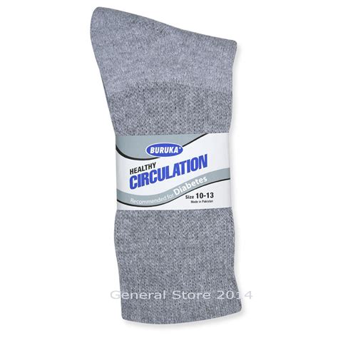 3 6 Or 12 Pairs Diabetic Crew Circulatory Socks Health Men’s Cotton All Size Ebay