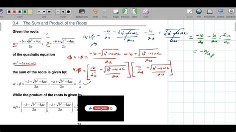 sum  product  root   quadratic equation mat youtube