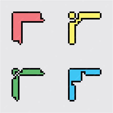 дизайн шаблона границы угловой рамки пиксельного рисунка | Премиум вектор