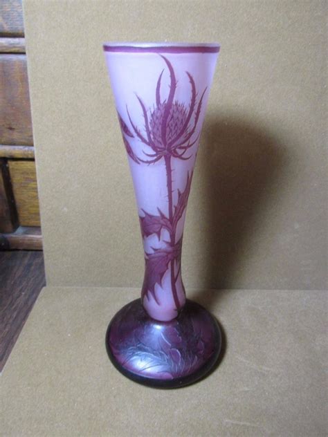 J Michel Paris France Frosted Cameo Art Glass Vase Antique Price