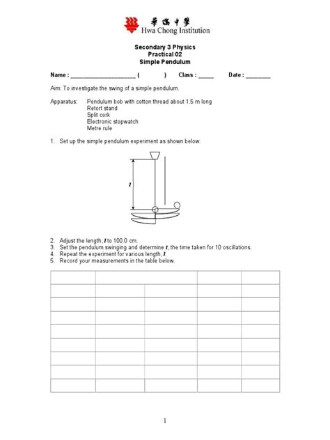 Practical 02 Simple Pendulum Pdf