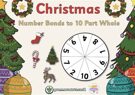 Eyfs Christmas Number Bonds To 10 Part Whole Grammarsaurus