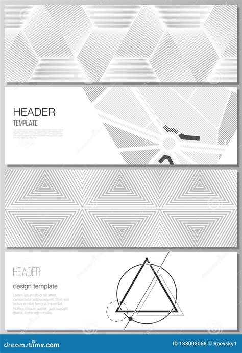 The Minimalistic Vector Illustration Of The Editable Layout Of Headers